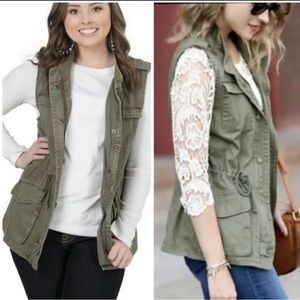 Per Se | Olive Green Utility Vest